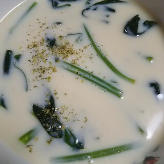 ほうれん草の豆乳スープ(^^)